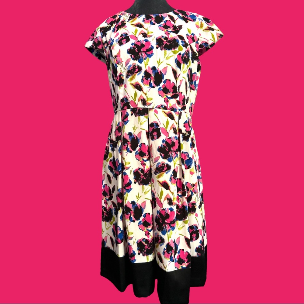 Liz Claiborne fit and flare floral midi
